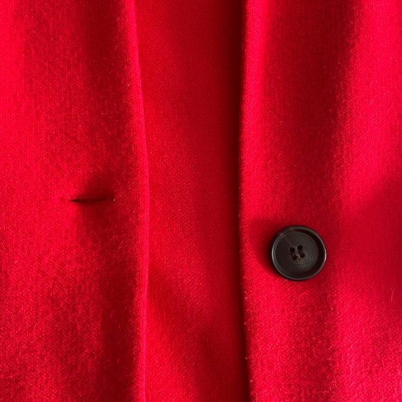 Red Long Blazer-Style Cardigan Sweater (Size S) - Picture 4 of 6